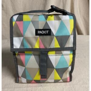 PackIt Freezable Lunch Bag Geometric Foldable Insulated Cooler Tote